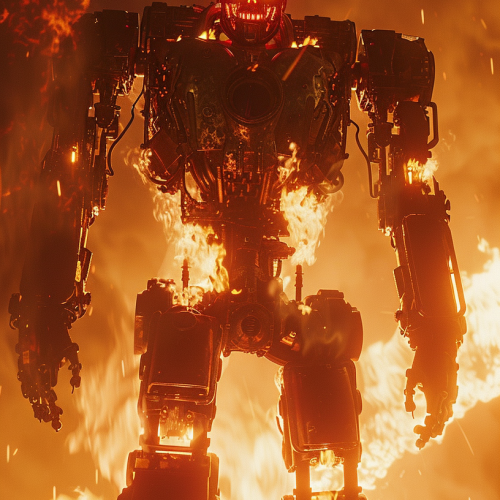 giant robot dragon on